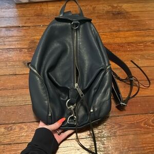 rebecca minkoff julian leather backpack - navy